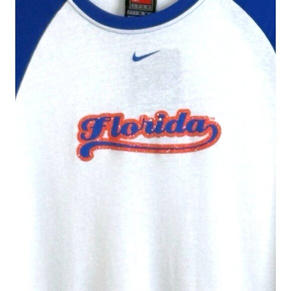 Nike Florida Gators Shirt Boys Dri Fit Baseball Center Swoosh 3/4 Sleeve Sz XL - Picture 3 of 5
